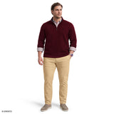 BIG & TALL THERMASOFT QUARTER-ZIP FLEECE - ZINFANDEL