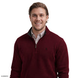BIG & TALL THERMASOFT QUARTER-ZIP FLEECE - ZINFANDEL