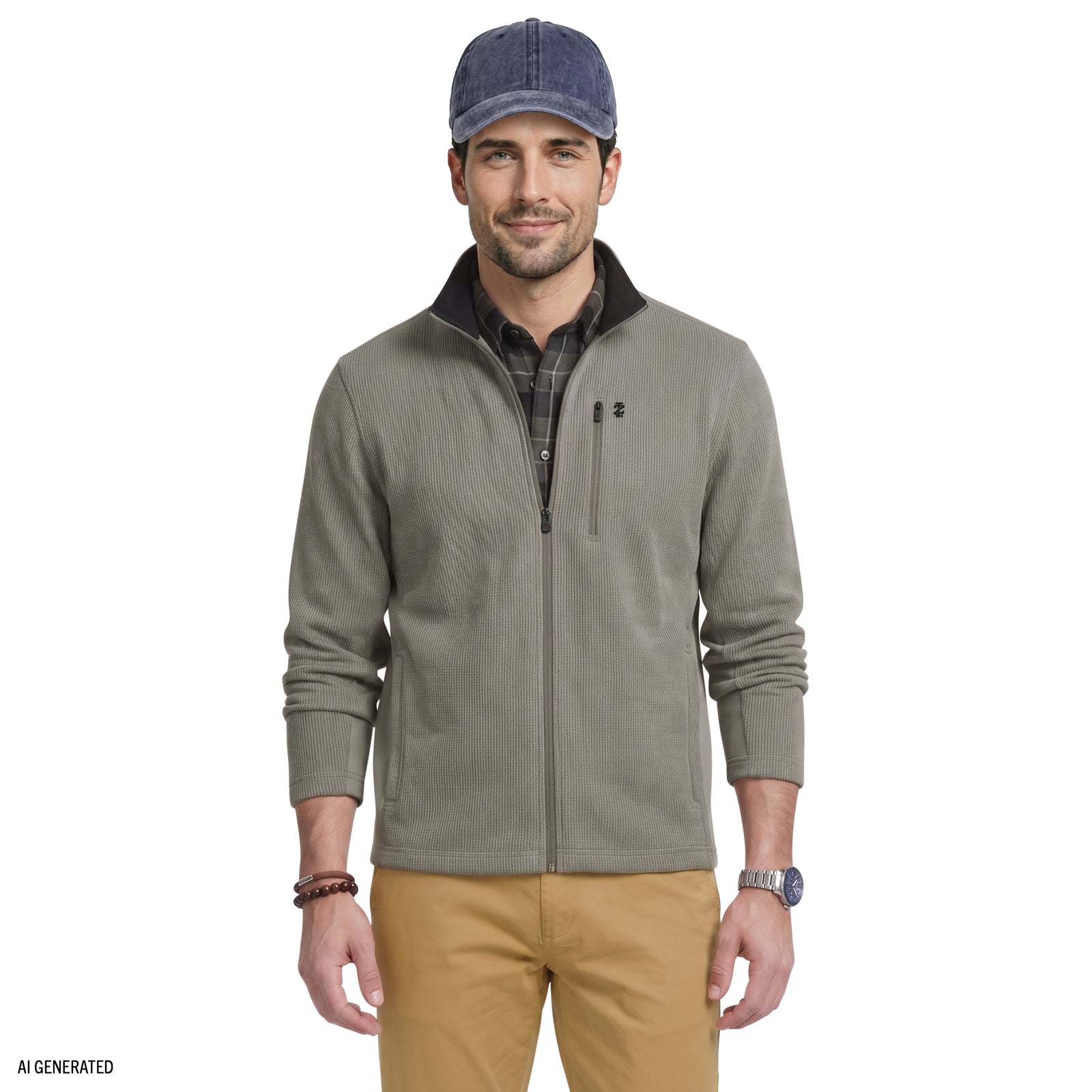 Shaker Fleece Jacket - Lt Grey Hthr – IZOD