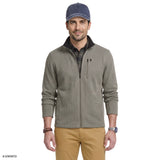 SHAKER FLEECE JACKET - LT GREY HTHR