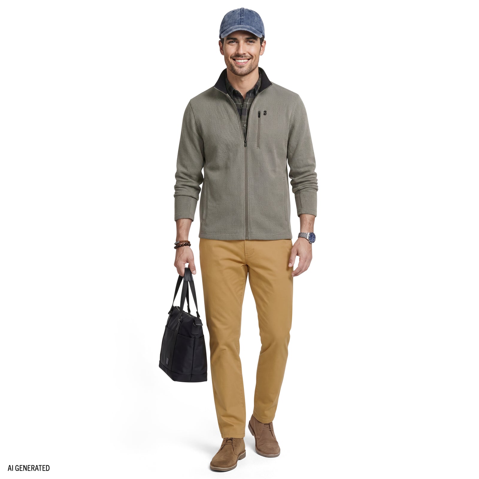 Shaker Fleece Jacket - Lt Grey Hthr – IZOD