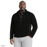 BIG & TALL SHAKER FLEECE JACKET - BLACK