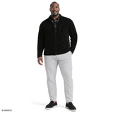 BIG & TALL SHAKER FLEECE JACKET - BLACK