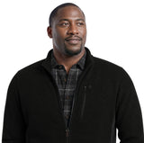 BIG & TALL SHAKER FLEECE JACKET - BLACK