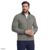 BIG & TALL SHAKER FLEECE JACKET - LT GREY HTHR