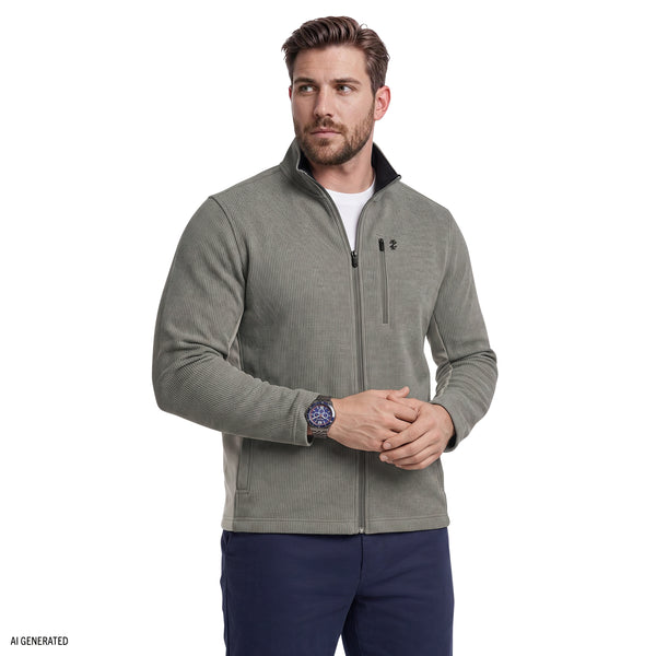 Big & Tall Shaker Fleece Jacket - Lt Grey Hthr – IZOD