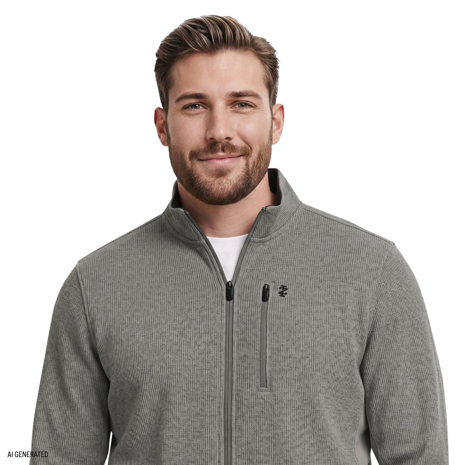 Big & Tall Shaker Fleece Jacket - Lt Grey Hthr – IZOD