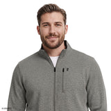 BIG & TALL SHAKER FLEECE JACKET - LT GREY HTHR