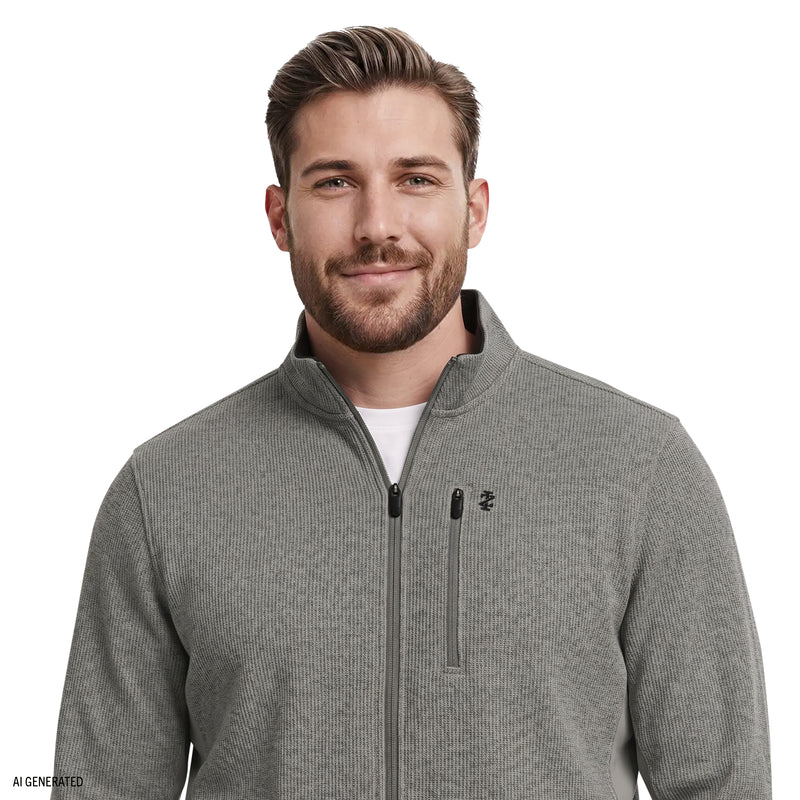 Big & Tall Shaker Fleece Jacket - Lt Grey Hthr – IZOD