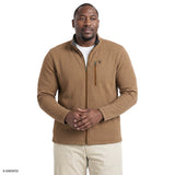 BIG & TALL SHAKER FLEECE JACKET - CAMEL HTHR