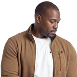 BIG & TALL SHAKER FLEECE JACKET - CAMEL HTHR