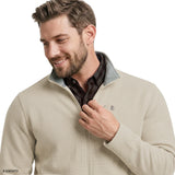 BIG & TALL SHAKER FLEECE JACKET - ROCK HTHR