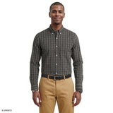 PERFORMANCE COMFORT PLAID BUTTON-DOWN SHIRT - DARK SHADOW