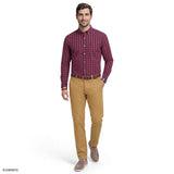 PERFORMANCE COMFORT PLAID BUTTON-DOWN SHIRT - ZINFANDEL