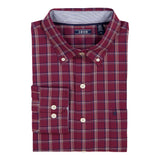 PERFORMANCE COMFORT PLAID BUTTON-DOWN SHIRT - ZINFANDEL