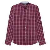 PERFORMANCE COMFORT PLAID BUTTON-DOWN SHIRT - ZINFANDEL