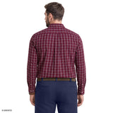 BIG & TALL PERFORMANCE COMFORT PLAID BUTTON-DOWN SHIRT - ZINFANDEL