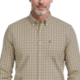 PERFORMANCE COMFORT PLAID BUTTON-DOWN SHIRT - CROCKERY