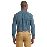 PERFORMANCE COMFORT PLAID BUTTON-DOWN SHIRT - MEDITERRANEA