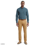 PERFORMANCE COMFORT PLAID BUTTON-DOWN SHIRT - MEDITERRANEA