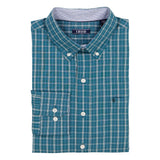 PERFORMANCE COMFORT PLAID BUTTON-DOWN SHIRT - MEDITERRANEA