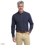 PERFORMANCE COMFORT PLAID BUTTON-DOWN SHIRT - MEDIEVAL BLUE