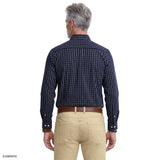 PERFORMANCE COMFORT PLAID BUTTON-DOWN SHIRT - MEDIEVAL BLUE