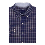 PERFORMANCE COMFORT PLAID BUTTON-DOWN SHIRT - MEDIEVAL BLUE