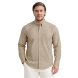 BIG & TALL PERFORMANCE COMFORT PLAID BUTTON-DOWN SHIRT - CROCKERY