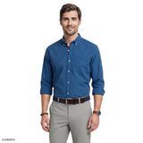 PERFORMANCE COMFORT PLAID BUTTON-DOWN SHIRT - BRIGHT COBALT