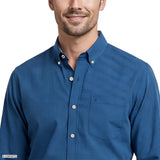 PERFORMANCE COMFORT PLAID BUTTON-DOWN SHIRT - BRIGHT COBALT