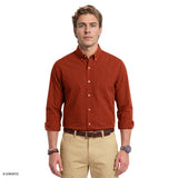 PERFORMANCE COMFORT PLAID BUTTON-DOWN SHIRT - BURNT OCHRE