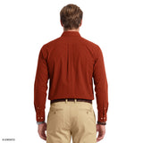 PERFORMANCE COMFORT PLAID BUTTON-DOWN SHIRT - BURNT OCHRE