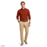PERFORMANCE COMFORT PLAID BUTTON-DOWN SHIRT - BURNT OCHRE