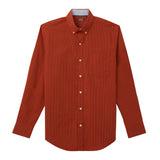 PERFORMANCE COMFORT CHECKED BUTTON-DOWN SHIRT - BURNT OCHRE