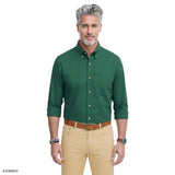 PERFORMANCE COMFORT BUTTON-DOWN SHIRT - DARK GREEN