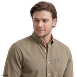 BIG & TALL PERFORMANCE COMFORT BUTTON-DOWN SHIRT - CROCKERY