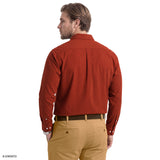 BIG & TALL PERFORMANCE COMFORT BUTTON-DOWN SHIRT - BURNT OCHRE