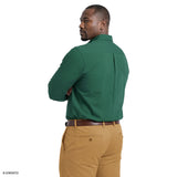 BIG & TALL PERFORMANCE COMFORT BUTTON-DOWN SHIRT - DARK GREEN