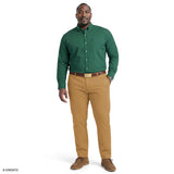 BIG & TALL PERFORMANCE COMFORT BUTTON-DOWN SHIRT - DARK GREEN
