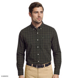 PERFORMANCE COMFORT PLAID BUTTON-DOWN SHIRT - DARK SHADOW