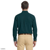 PERFORMANCE COMFORT PLAID BUTTON-DOWN SHIRT - MEDITERRANEA