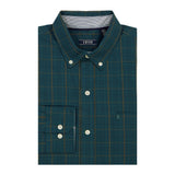 PERFORMANCE COMFORT PLAID BUTTON-DOWN SHIRT - MEDITERRANEA