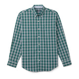 BIG & TALL PERFORMANCE COMFORT PLAID BUTTON-DOWN SHIRT - MEDITERRANEA