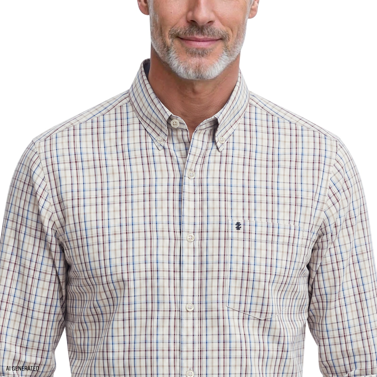 Performance Comfort Long Sleeve Plaid Button Down Shirt