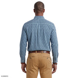 PERFORMANCE COMFORT PLAID BUTTON-DOWN SHIRT - PLACID BLUE