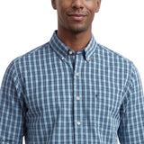 PERFORMANCE COMFORT PLAID BUTTON-DOWN SHIRT - PLACID BLUE