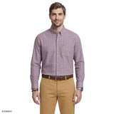 PERFORMANCE COMFORT PLAID BUTTON-DOWN SHIRT - GRAPE WINE
