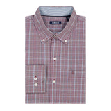 PERFORMANCE COMFORT PLAID BUTTON-DOWN SHIRT - GRAPE WINE