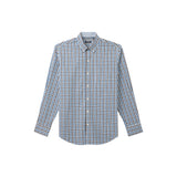 PERFORMANCE COMFORT PLAID BUTTON-DOWN SHIRT - BRIGHT COBALT